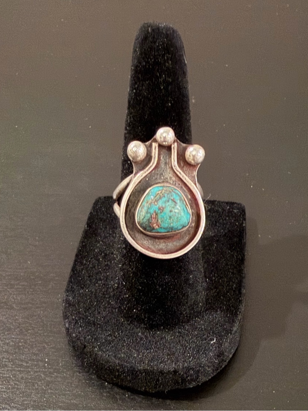 Silver Ring Handmade With Bisbee Turquoise, Size 5